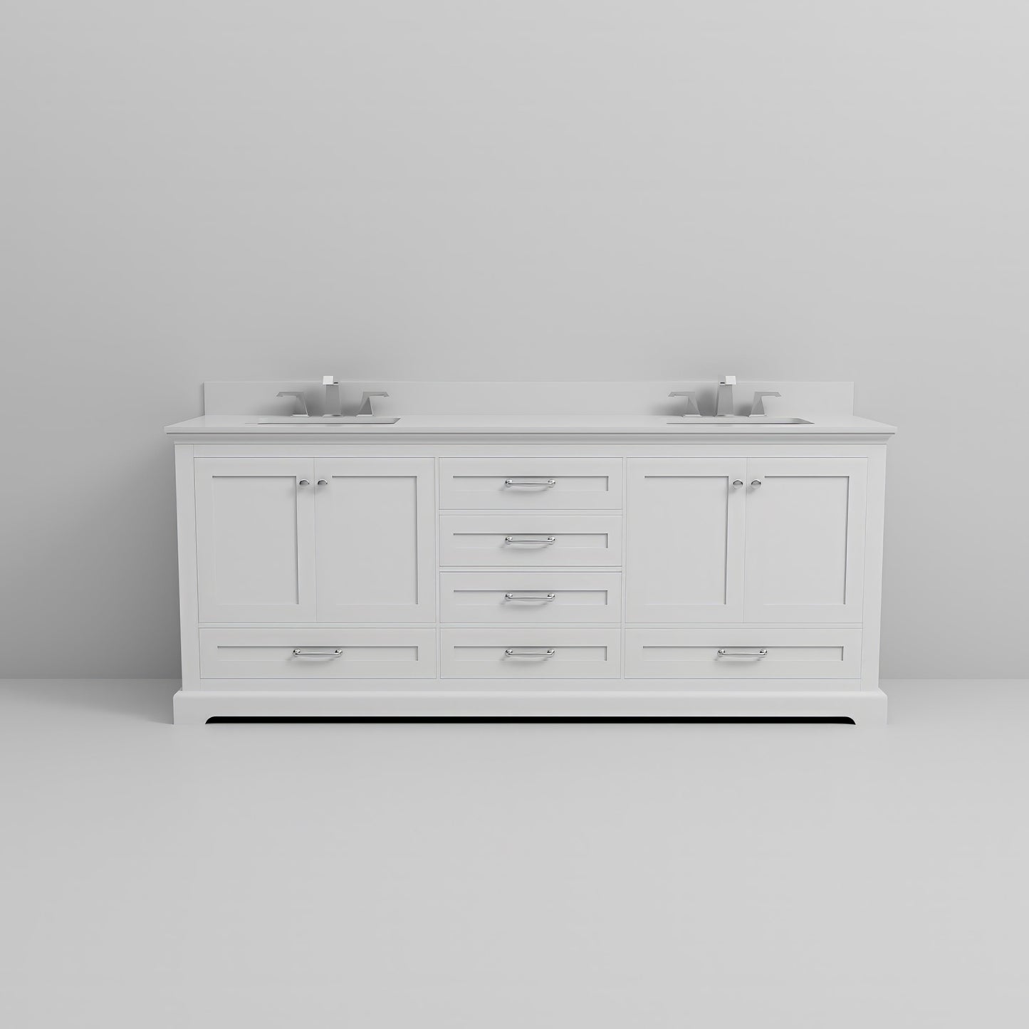 Dukes 80 in. W x 22 in. D White Double Bath Vanity