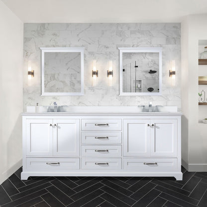 Dukes 80 in. W x 22 in. D White Double Bath Vanity