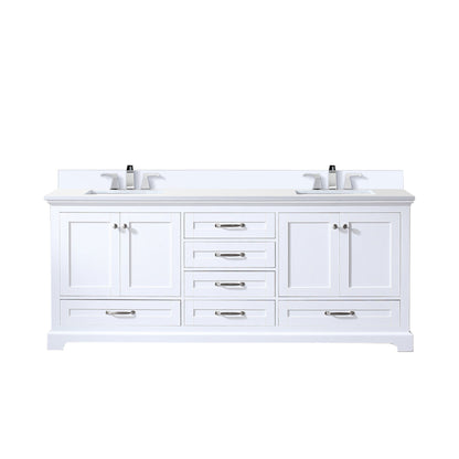 Dukes 80 in. W x 22 in. D White Double Bath Vanity