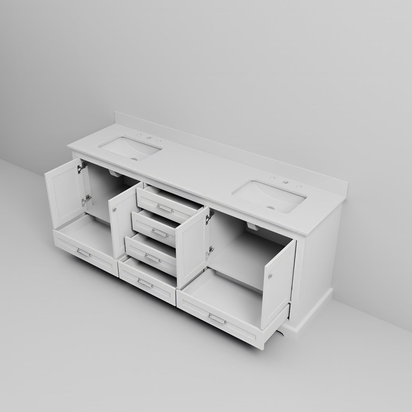 Dukes 80 in. W x 22 in. D White Double Bath Vanity