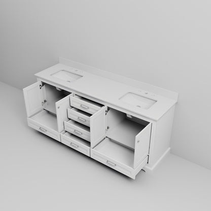 Dukes 80 in. W x 22 in. D White Double Bath Vanity