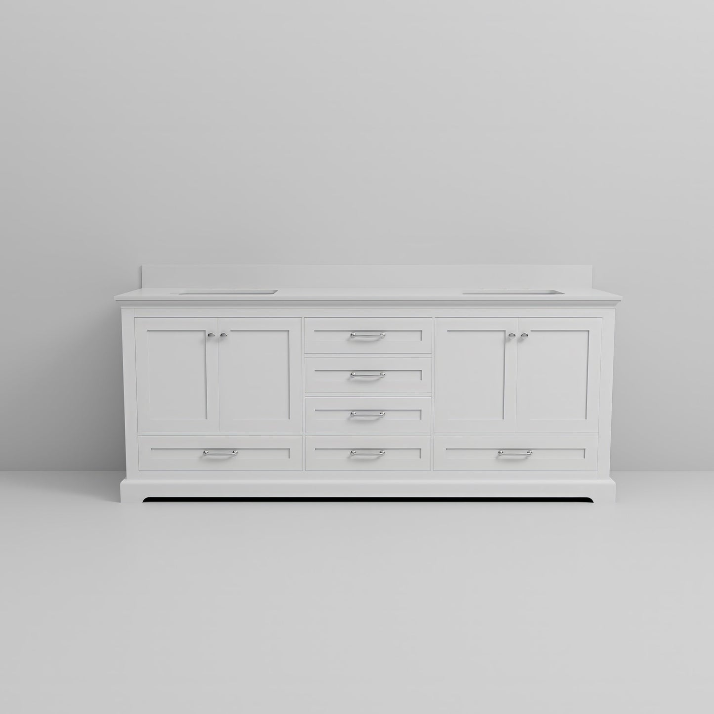 Dukes 80 in. W x 22 in. D White Double Bath Vanity