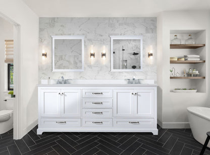 Dukes 80 in. W x 22 in. D White Double Bath Vanity