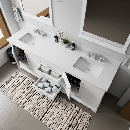 Dukes 80 in. W x 22 in. D White Double Bath Vanity
