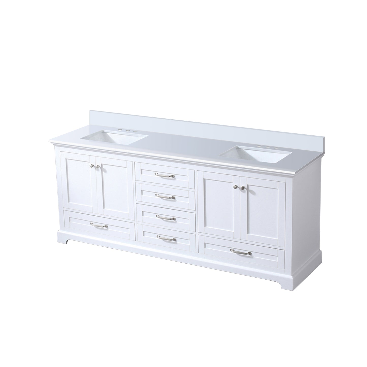 Dukes 80 in. W x 22 in. D White Double Bath Vanity