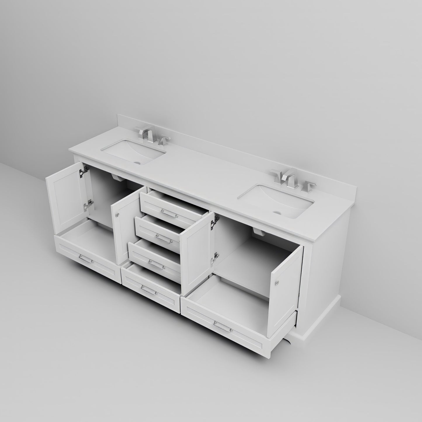 Dukes 80 in. W x 22 in. D White Double Bath Vanity