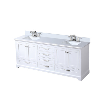 Dukes 80 in. W x 22 in. D White Double Bath Vanity