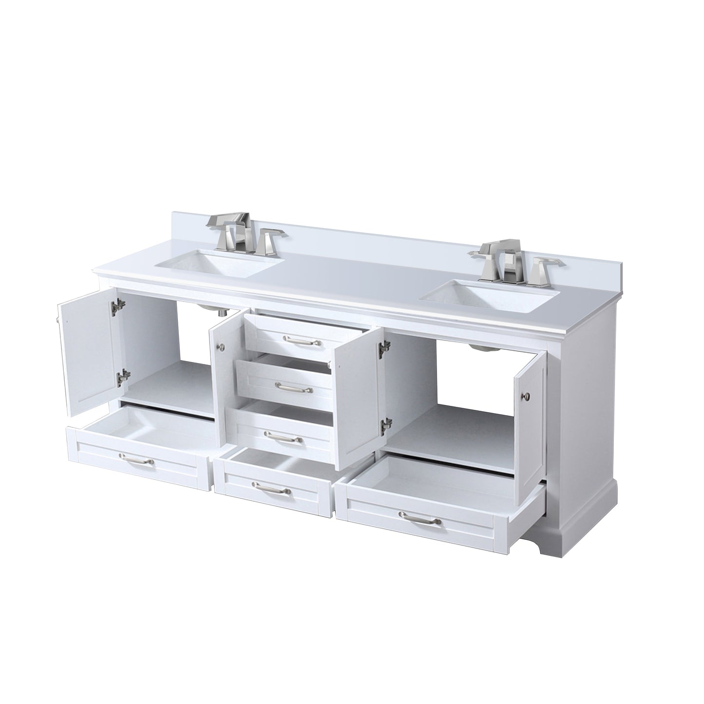 Dukes 80 in. W x 22 in. D White Double Bath Vanity