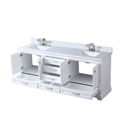 Dukes 80 in. W x 22 in. D White Double Bath Vanity