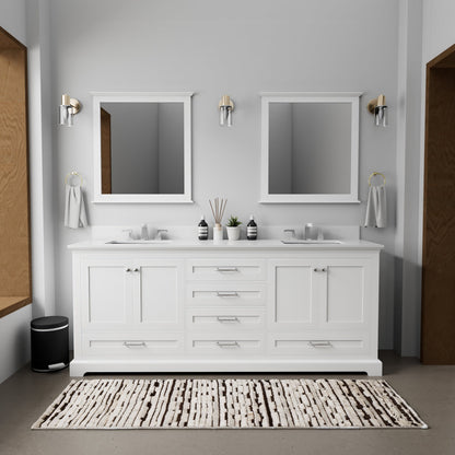 Dukes 80 in. W x 22 in. D White Double Bath Vanity