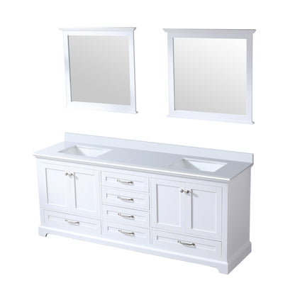 Dukes 80 in. W x 22 in. D White Double Bath Vanity