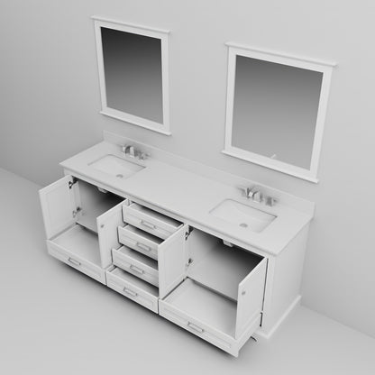 Dukes 80 in. W x 22 in. D White Double Bath Vanity