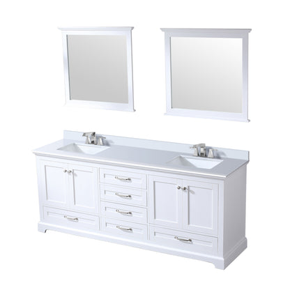 Dukes 80 in. W x 22 in. D White Double Bath Vanity