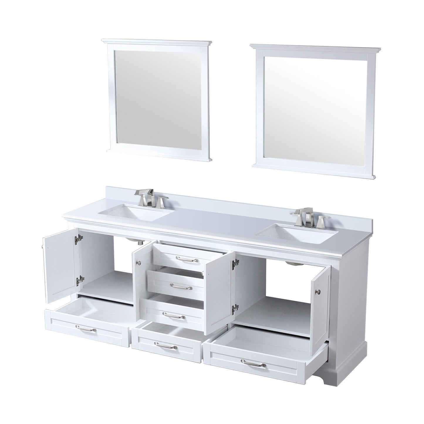 Dukes 80 in. W x 22 in. D White Double Bath Vanity