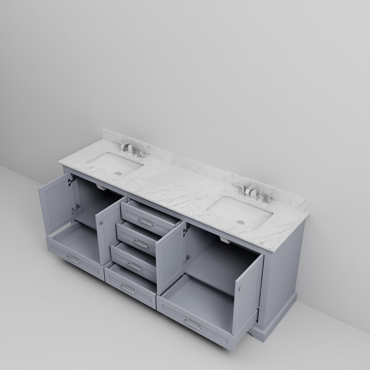 Dukes 80 in. W x 22 in. D Dark Grey Double Bath Vanity