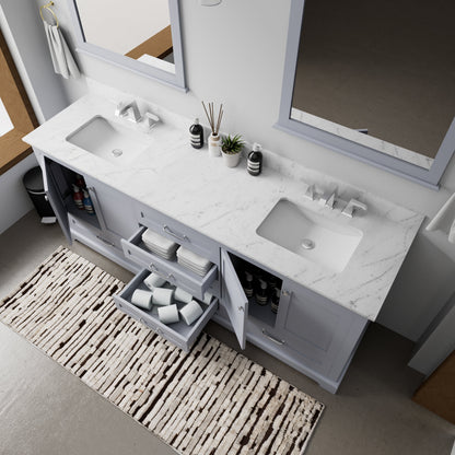Dukes 80 in. W x 22 in. D Dark Grey Double Bath Vanity