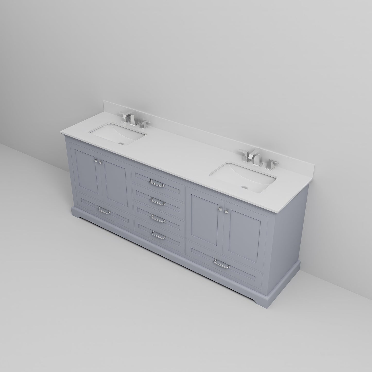 Dukes 80 in. W x 22 in. D Dark Grey Double Bath Vanity