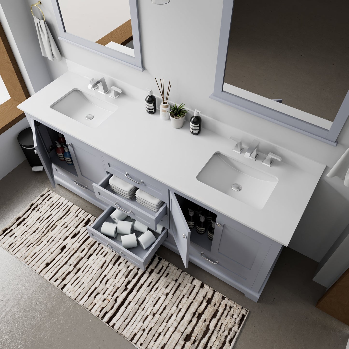 Dukes 80 in. W x 22 in. D Dark Grey Double Bath Vanity