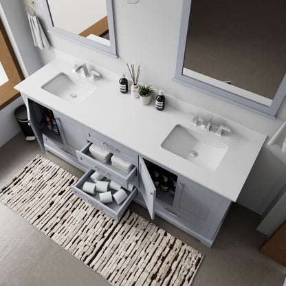 Dukes 80 in. W x 22 in. D Dark Grey Double Bath Vanity