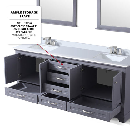 Dukes 80 in. W x 22 in. D Dark Grey Double Bath Vanity