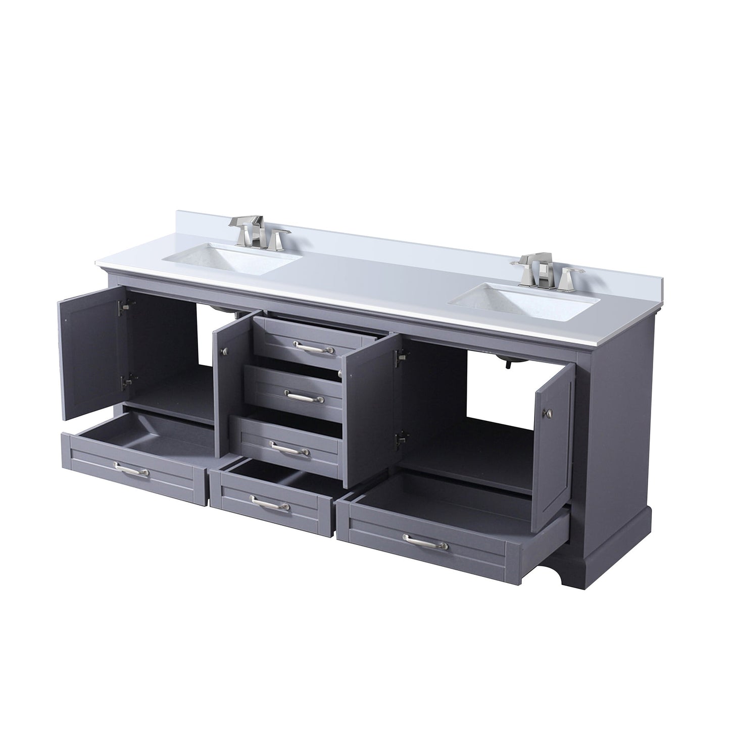 Dukes 80 in. W x 22 in. D Dark Grey Double Bath Vanity