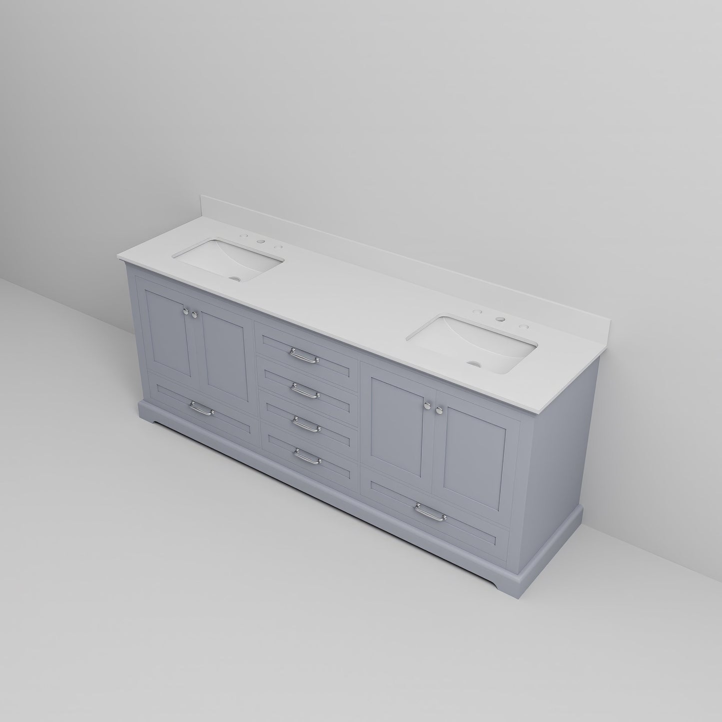 Dukes 80 in. W x 22 in. D Dark Grey Double Bath Vanity