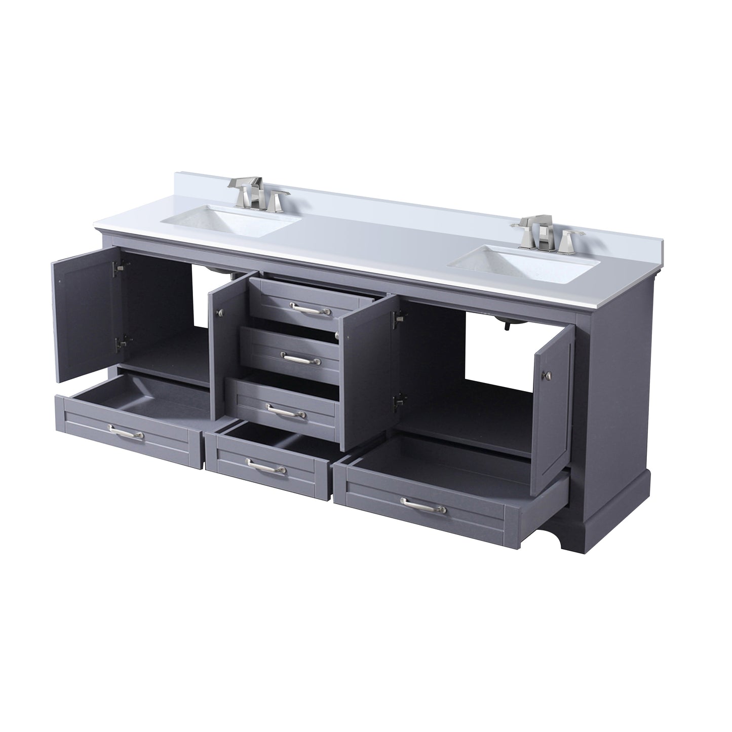 Dukes 80 in. W x 22 in. D Dark Grey Double Bath Vanity