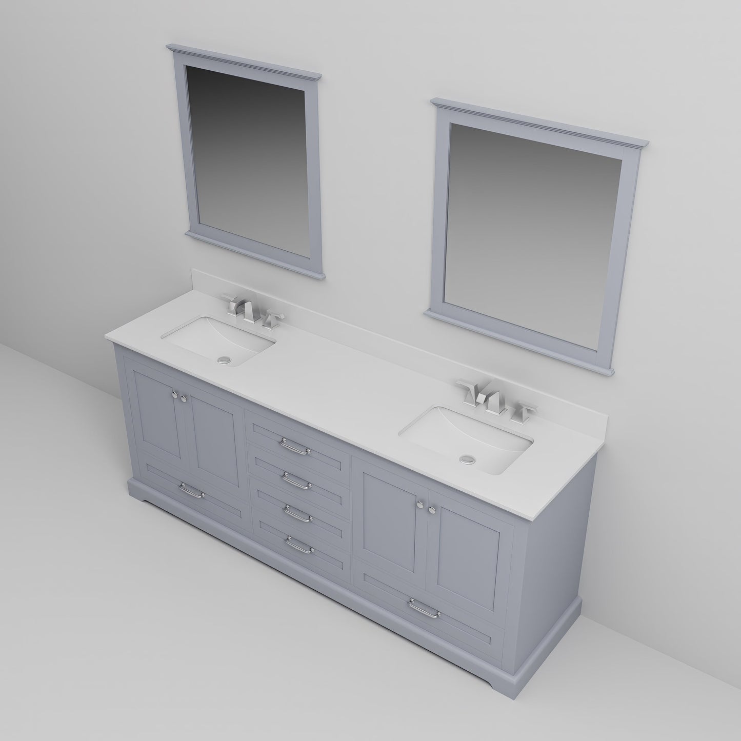 Dukes 80 in. W x 22 in. D Dark Grey Double Bath Vanity