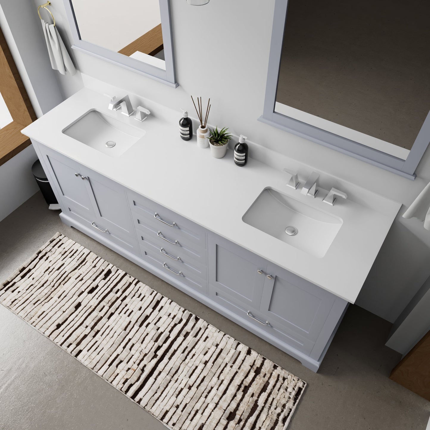 Dukes 80 in. W x 22 in. D Dark Grey Double Bath Vanity