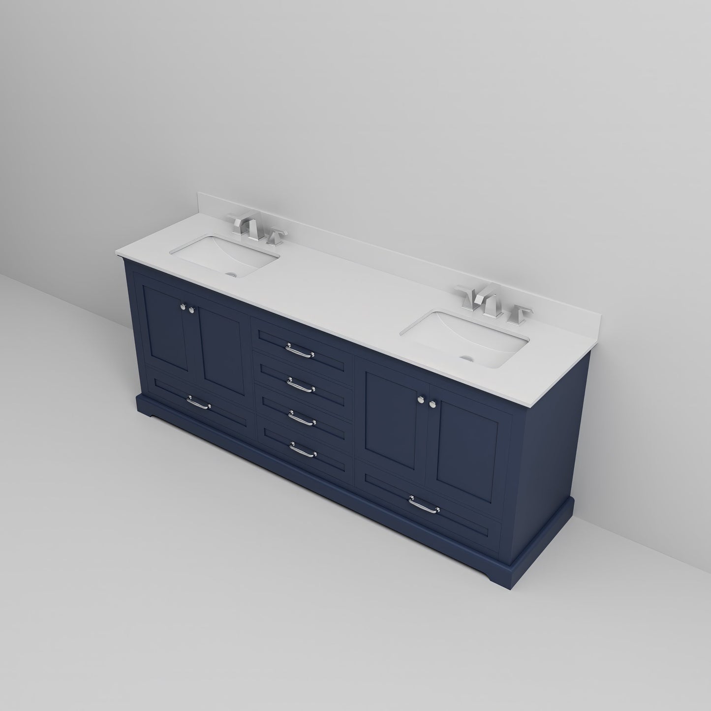 Dukes 80 in. W x 22 in. D Navy Blue Double Bath Vanity
