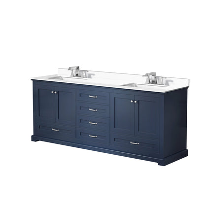Dukes 80 in. W x 22 in. D Navy Blue Double Bath Vanity
