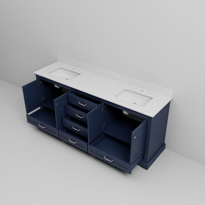 Dukes 80 in. W x 22 in. D Navy Blue Double Bath Vanity