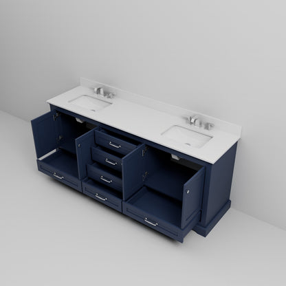Dukes 80 in. W x 22 in. D Navy Blue Double Bath Vanity