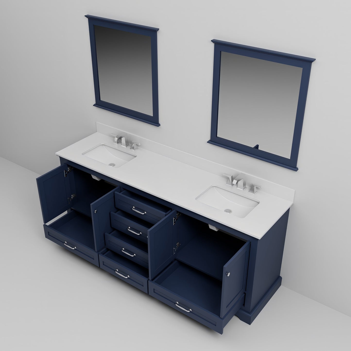 Dukes 80 in. W x 22 in. D Navy Blue Double Bath Vanity