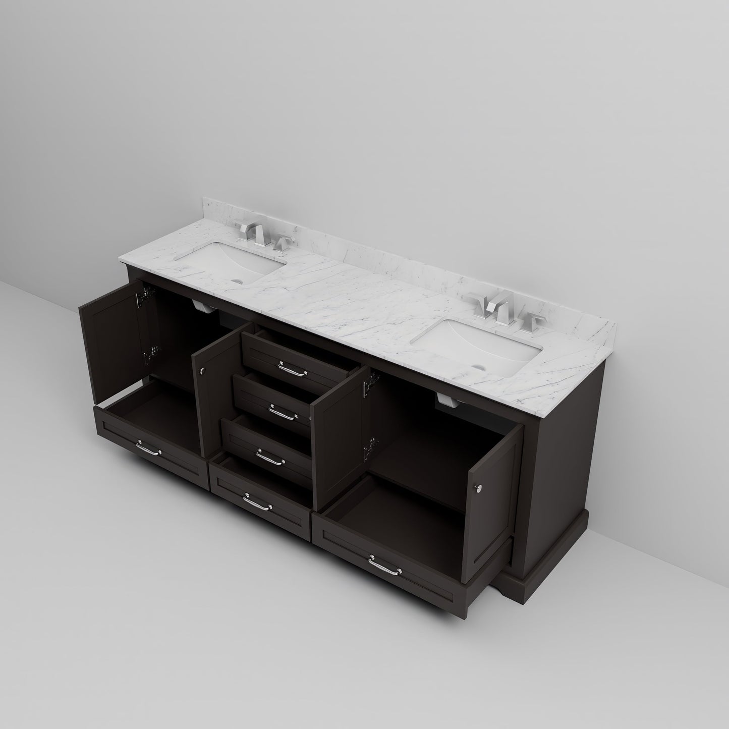 Dukes 80 in. W x 22 in. D Espresso Double Bath Vanity