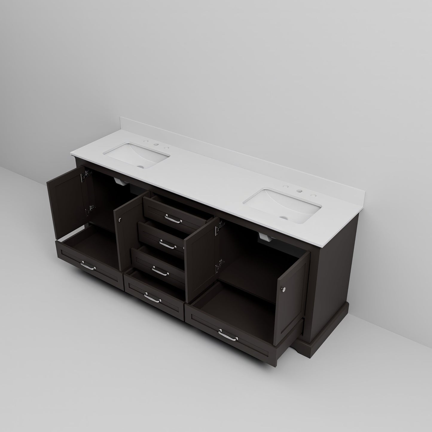Dukes 80 in. W x 22 in. D Espresso Double Bath Vanity