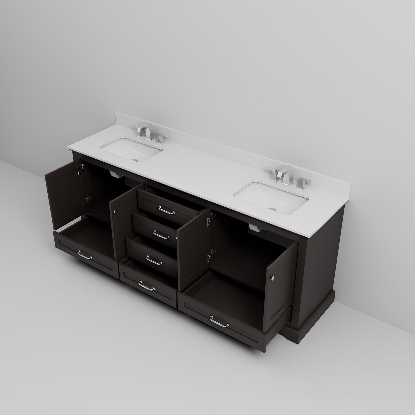 Dukes 80 in. W x 22 in. D Espresso Double Bath Vanity