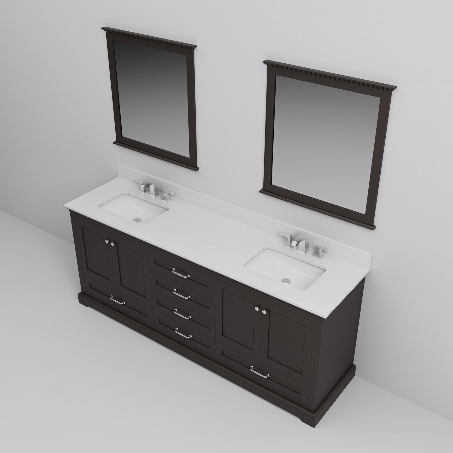 Dukes 80 in. W x 22 in. D Espresso Double Bath Vanity
