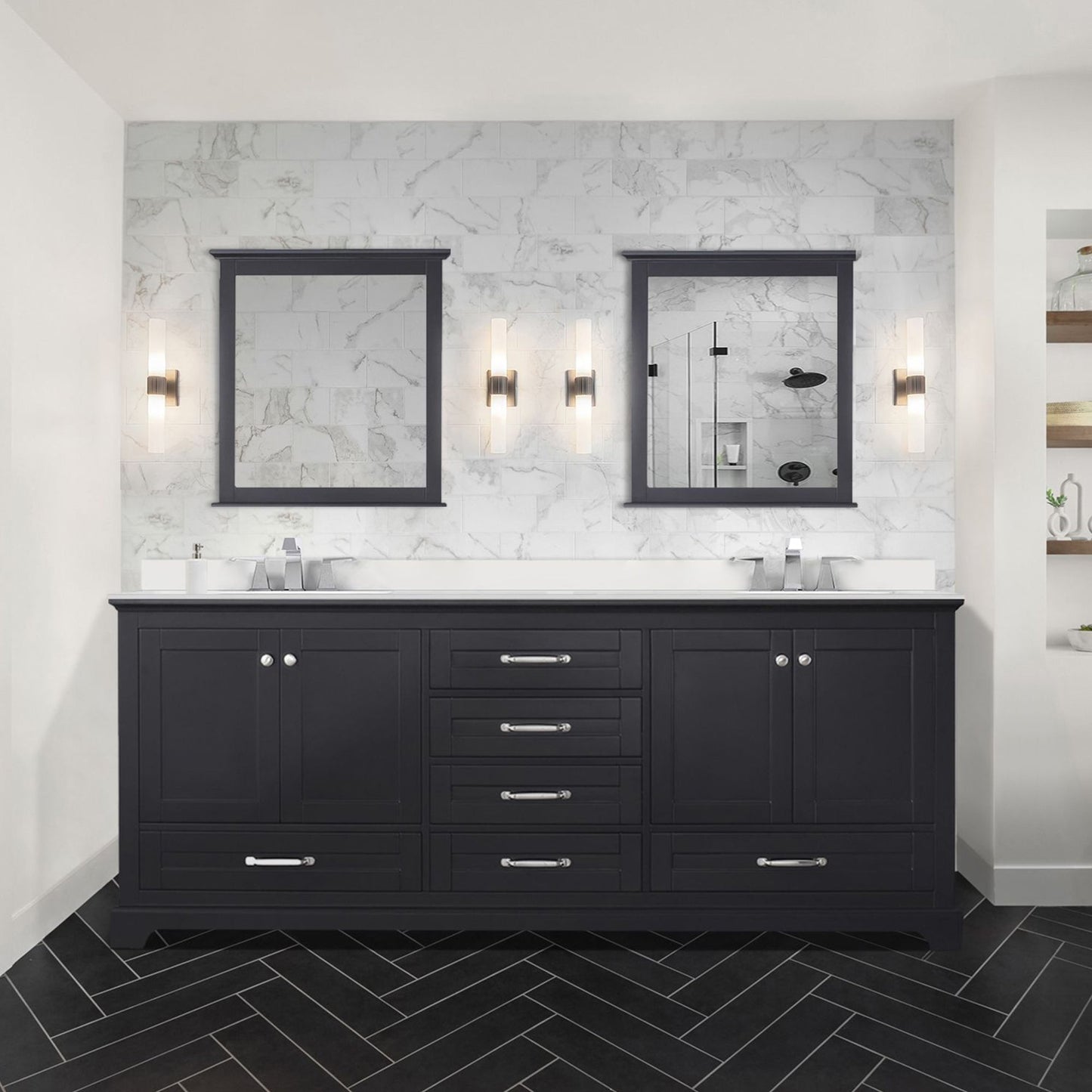 Dukes 80 in. W x 22 in. D Espresso Double Bath Vanity