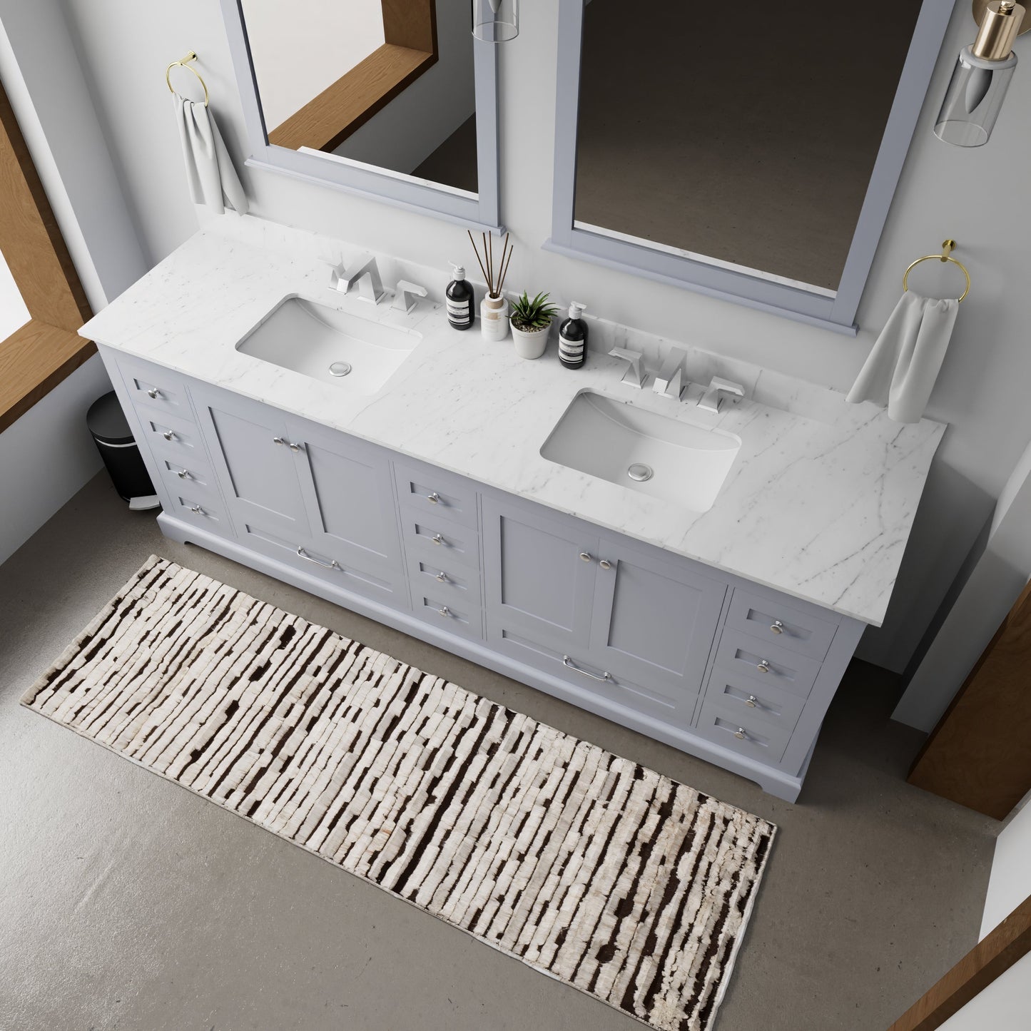 Dukes 84 in. W x 22 in. D Dark Grey Double Bath Vanity