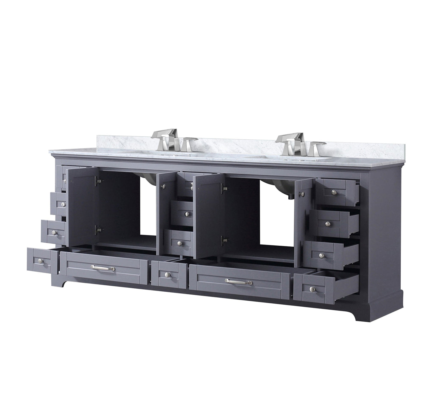 Dukes 84 in. W x 22 in. D Dark Grey Double Bath Vanity