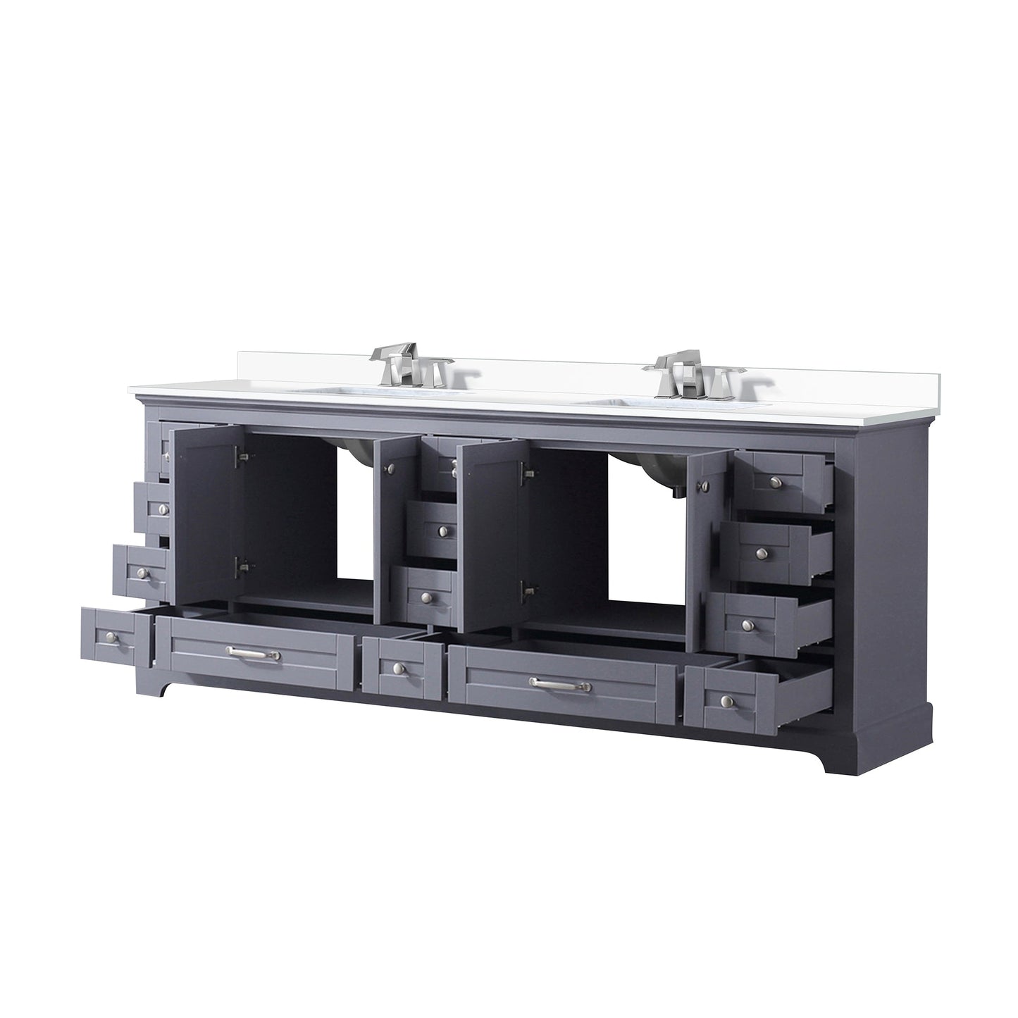 Dukes 84 in. W x 22 in. D Dark Grey Double Bath Vanity