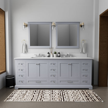 Dukes 84 in. W x 22 in. D Dark Grey Double Bath Vanity