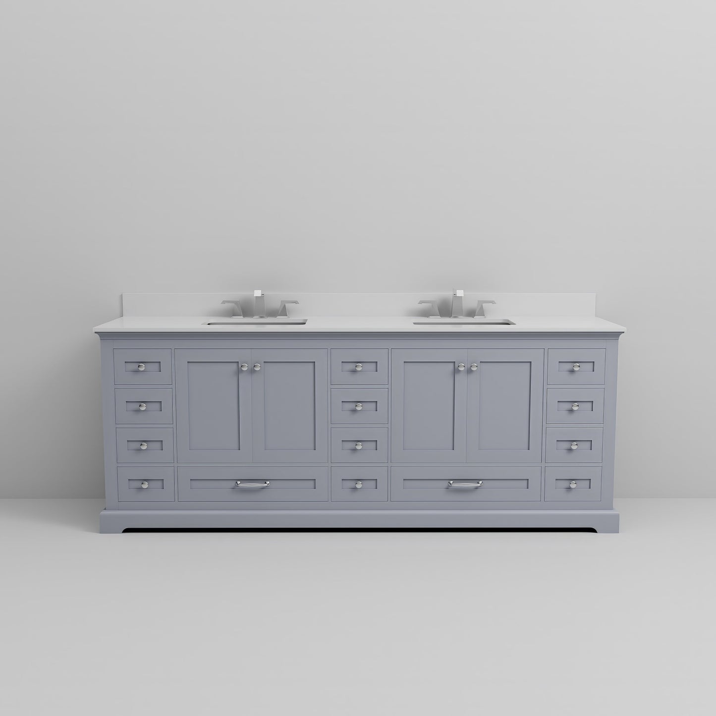 Dukes 84 in. W x 22 in. D Dark Grey Double Bath Vanity