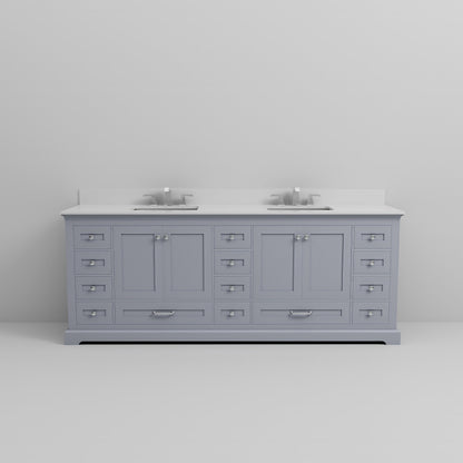 Dukes 84 in. W x 22 in. D Dark Grey Double Bath Vanity