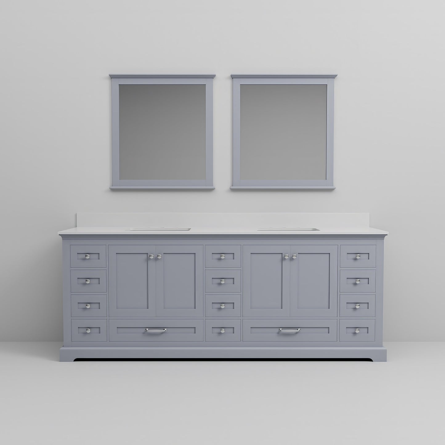 Dukes 84 in. W x 22 in. D Dark Grey Double Bath Vanity