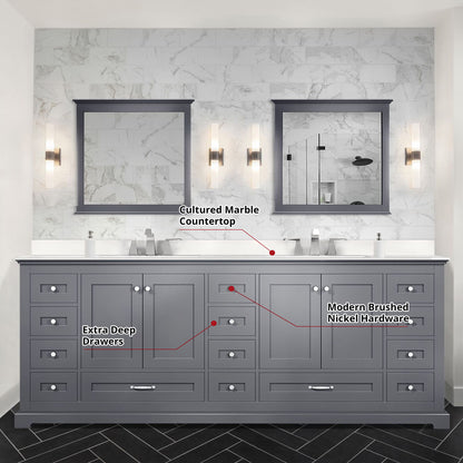 Dukes 84 in. W x 22 in. D Dark Grey Double Bath Vanity