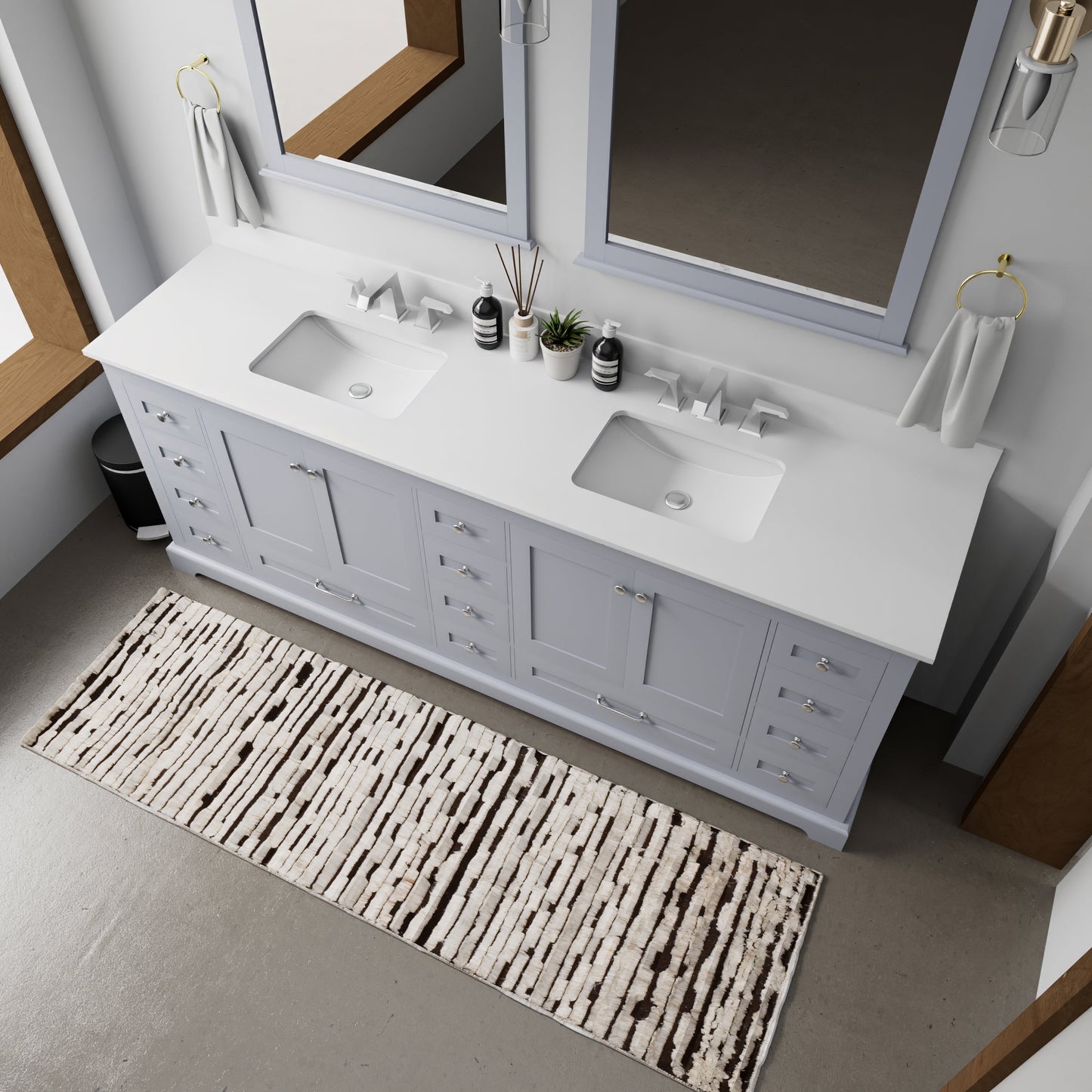 Dukes 84 in. W x 22 in. D Dark Grey Double Bath Vanity