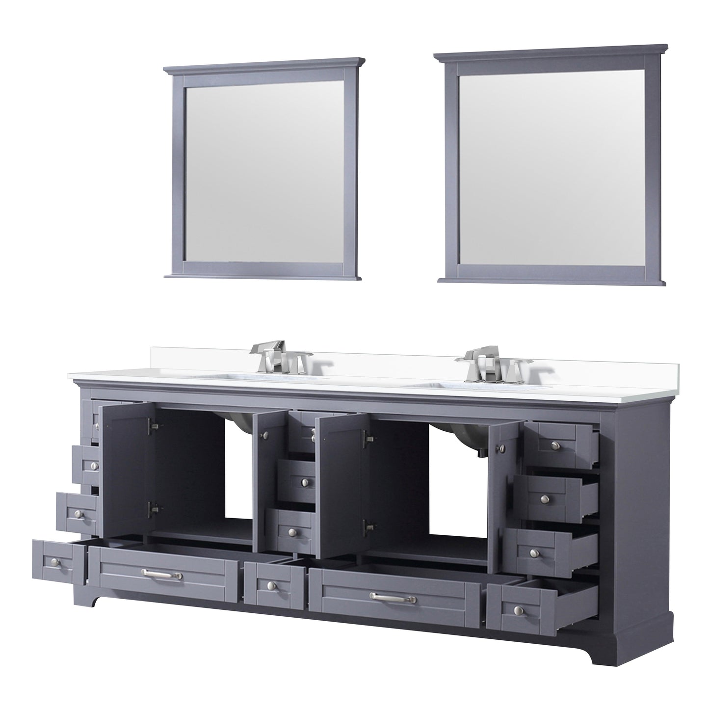 Dukes 84 in. W x 22 in. D Dark Grey Double Bath Vanity