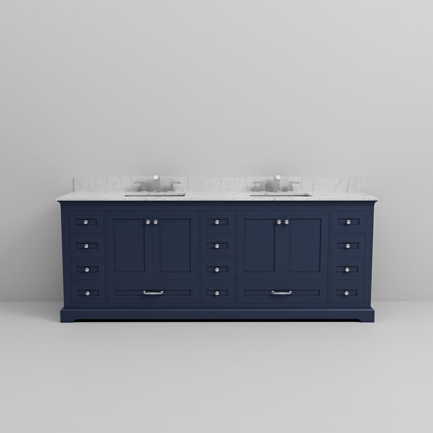 Dukes 84 in. W x 22 in. D Navy Blue Double Bath Vanity